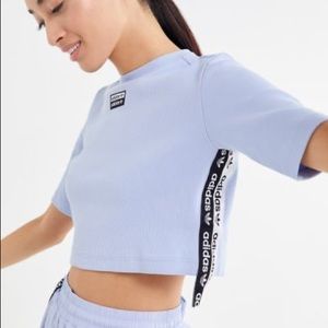 Adidas Originals Ribbed Side Tape Cropped Tee